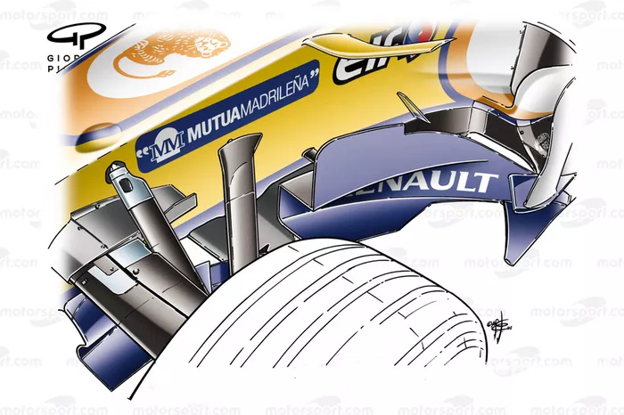 Renault R28 2008 Silverstone bargeboard