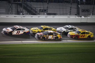 Denny Hamlin, Joe Gibbs Racing, Toyota Camry FedEx Express Kyle Busch, Joe Gibbs Racing, Toyota Camry M&M's Chocolate Bar Michael McDowell, Front Row Motorsports, Ford Mustang Love's Travel Stops Ty Dillon, Germain Racing, Chevrolet Camaro GEICO Joey Logano, Team Penske, Ford Mustang Shell Pennzoil