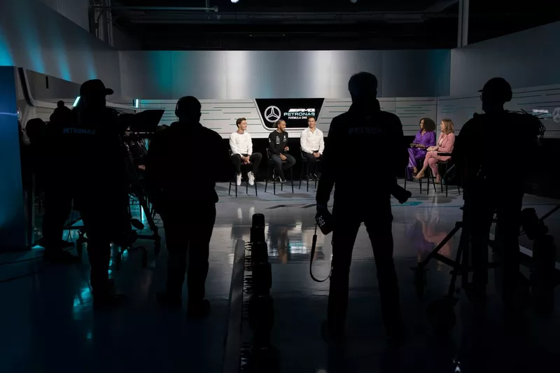 George Russell, Lewis Hamilton, Mercedes, Toto Wolff, team principal et PDG, Mercedes AMG