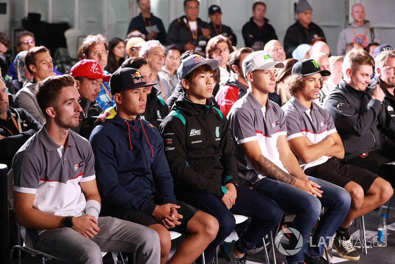 Petronas Yamaha Sepang Racing press conference: John McPhee, Khairul Idham Pawi, Ayumu Sasaki, Fabio Quartararo and Franco Morbidelli