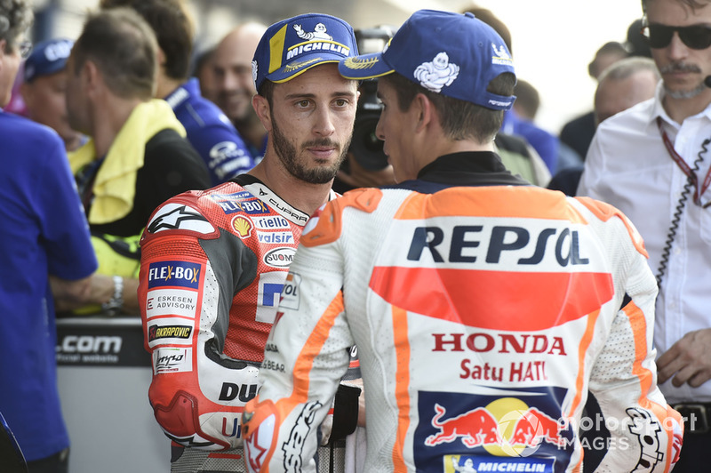 Il poleman Marc Marquez, Repsol Honda Team, Andrea Dovizioso, Ducati Team