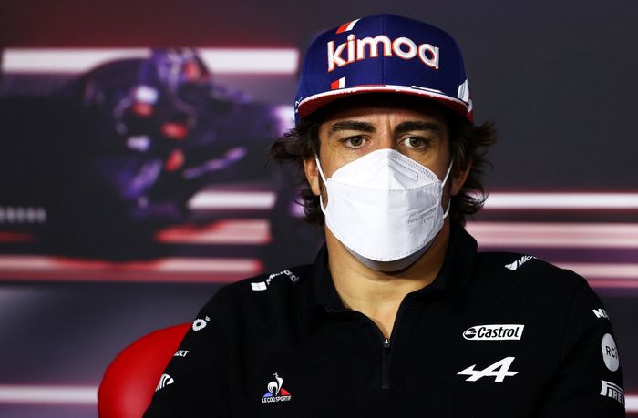 Fernando Alonso, Alpine F1 durante la conferencia de prensa