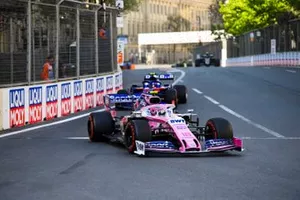 Lance Stroll, Racing Point RP19, en Alexander Albon, Toro Rosso STR14