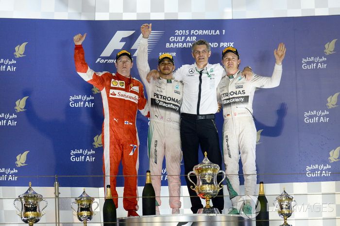 Podio: 1. Lewis Hamilton, 2. Kimi Räikkönen, 3. Nico Rosberg