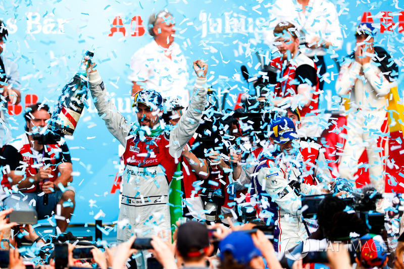 Lucas di Grassi, Audi Sport ABT Schaeffler, wins the Zurich ePrix, with Sam Bird, DS Virgin Racing,