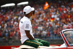 Lewis Hamilton, Mercedes AMG F1, in the drivers parade