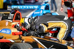 Jean-Eric Vergne, Techeetah congratulates his team mate Andre Lotterer, Techeetah