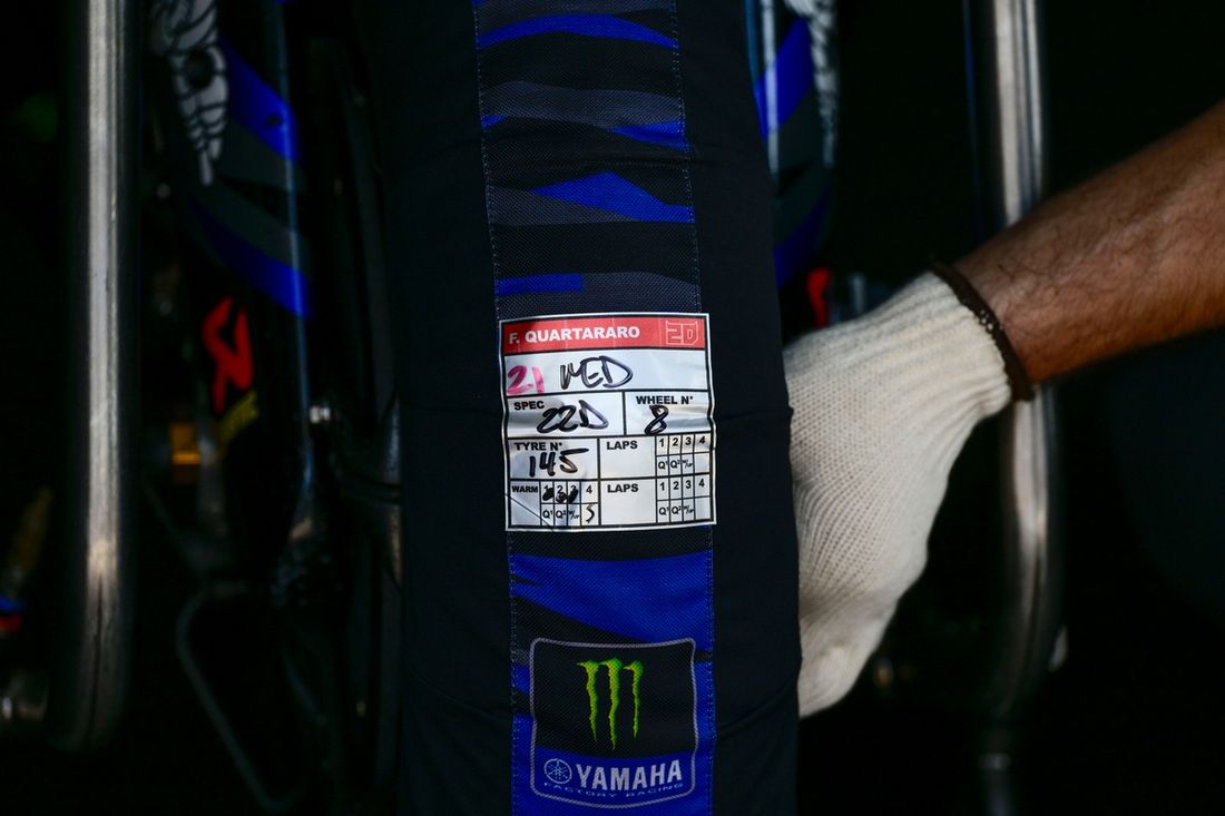 Fabio Quartararo, Yamaha Factory Racing tyre detail