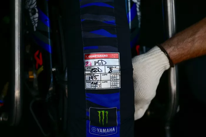 Fabio Quartararo, Yamaha Factory Racing tyre detail