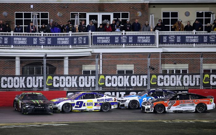 Ty Gibbs, Joe Gibbs Racing, Chase Elliott, Hendrick Motorsports, William Byron, Hendrick Motorsports, Daniel Suárez, Spire Motorsports