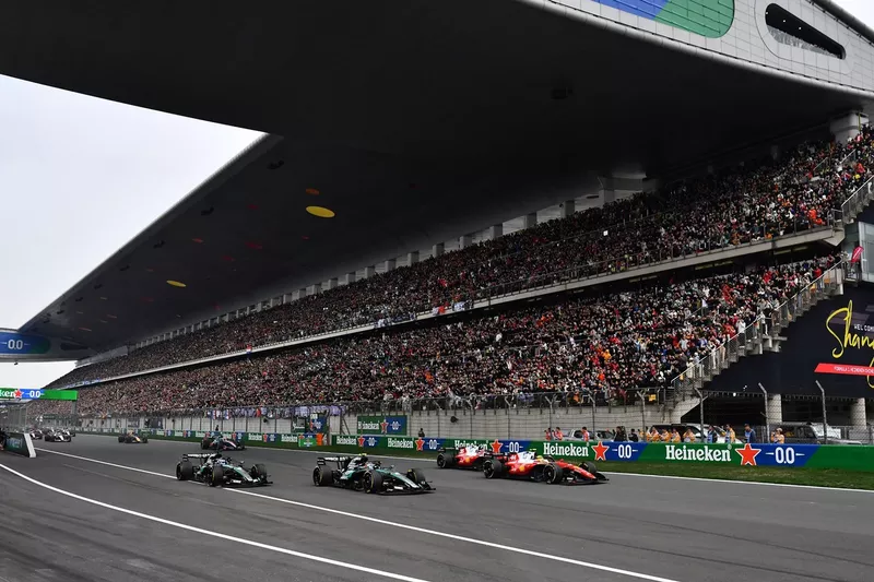 Charles Leclerc, Ferrari; Lewis Hamilton, Ferrari; George Russell, Mercedes; Andrea Kimi Antonelli, Mercedes