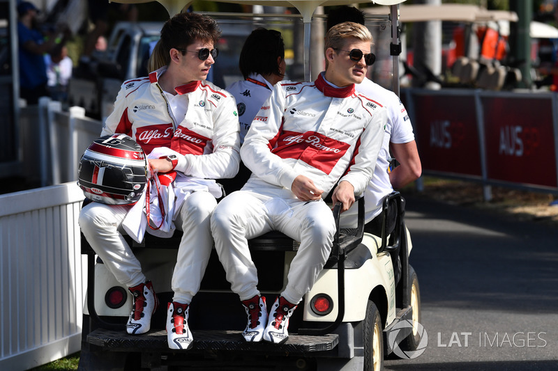 Charles Leclerc, Alfa Romeo Sauber F1 Team dan Marcus Ericsson, Alfa Romeo Sauber F1 Team