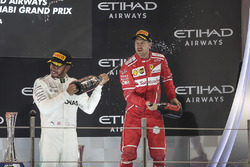 Podium: second place Lewis Hamilton, Mercedes AMG F1, third place Sebastian Vettel, Ferrari