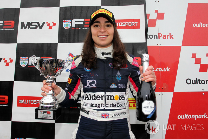 Podio: tercer lugar Jamie Chadwick, Douglas Motorsport