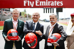 Sean Bratches, Managing Director of Commercial Operations, Formula One Group, Thierry Antinori, Executive Vice President and Chief Commercial Officer, Emirates Airlines, and Chase Carey, Chairman, Formula One