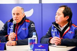 Franz Tost, Team Principal, Scuderia Toro Rosso, with Toyoharu Tanabe, F1 Technical Director, Honda