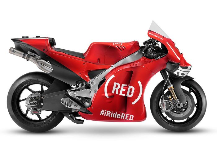 La moto de Maverick Viñales, Aprilia Racing Team Gresini, con decoración especial para Valencia