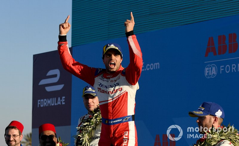 Jérôme d'Ambrosio, Mahindra Racing, 1st position, celebrates victory
