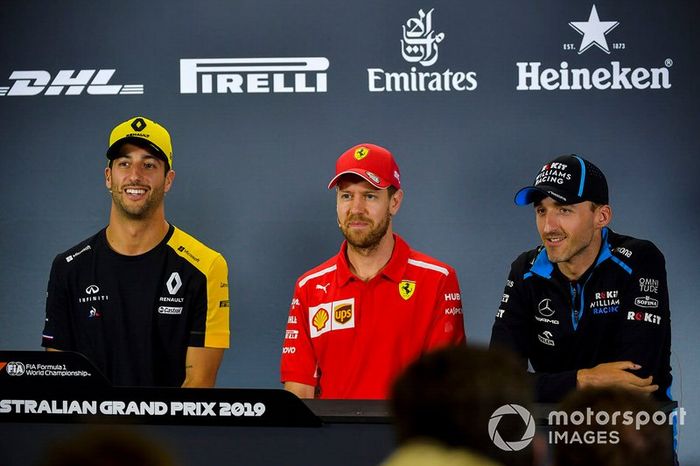 Daniel Ricciardo, Renault F1 Team, Sebastian Vettel, Ferrari y Robert Kubica, Williams Racing