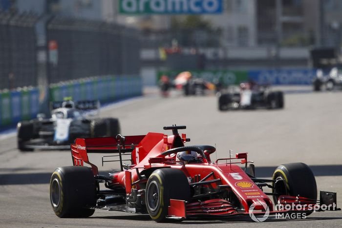 Sebastian Vettel, Ferrari SF1000, Nicholas Latifi, Williams FW43