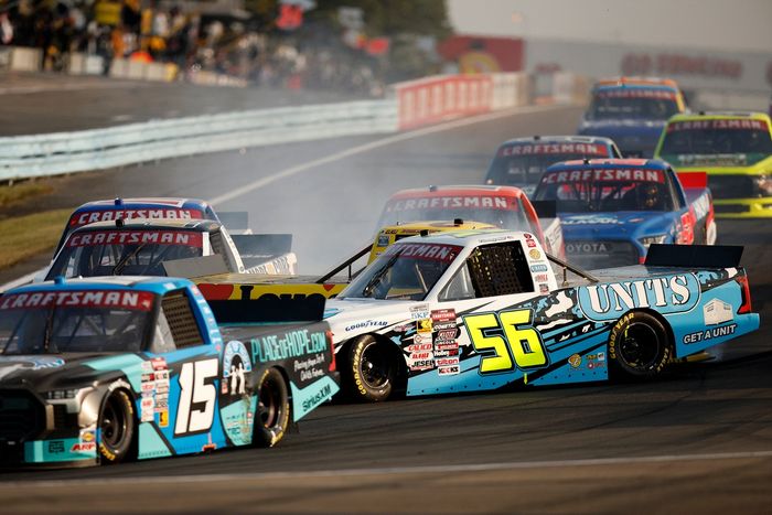 Timmy Hill, Timmy Hill Motorsports Toyota, Layne Riggs, Front Row Motorsports Ford
