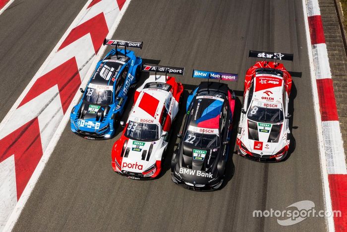 Automóviles de Robert Kubica, Orlen Team ART, BMW M4 DTM, Lucas Auer, BMW Team RMG, BMW M4 DTM, René Rast, Audi Sport Team Rosberg, Audi RS 5 DTM, Fabio Scherer, Audi Sport Team WRT, Audi RS 5 DTM