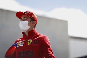 Charles Leclerc, Ferrari, talks to the press 