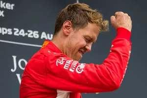 Sebastian Vettel, Ferrari, sur le podium