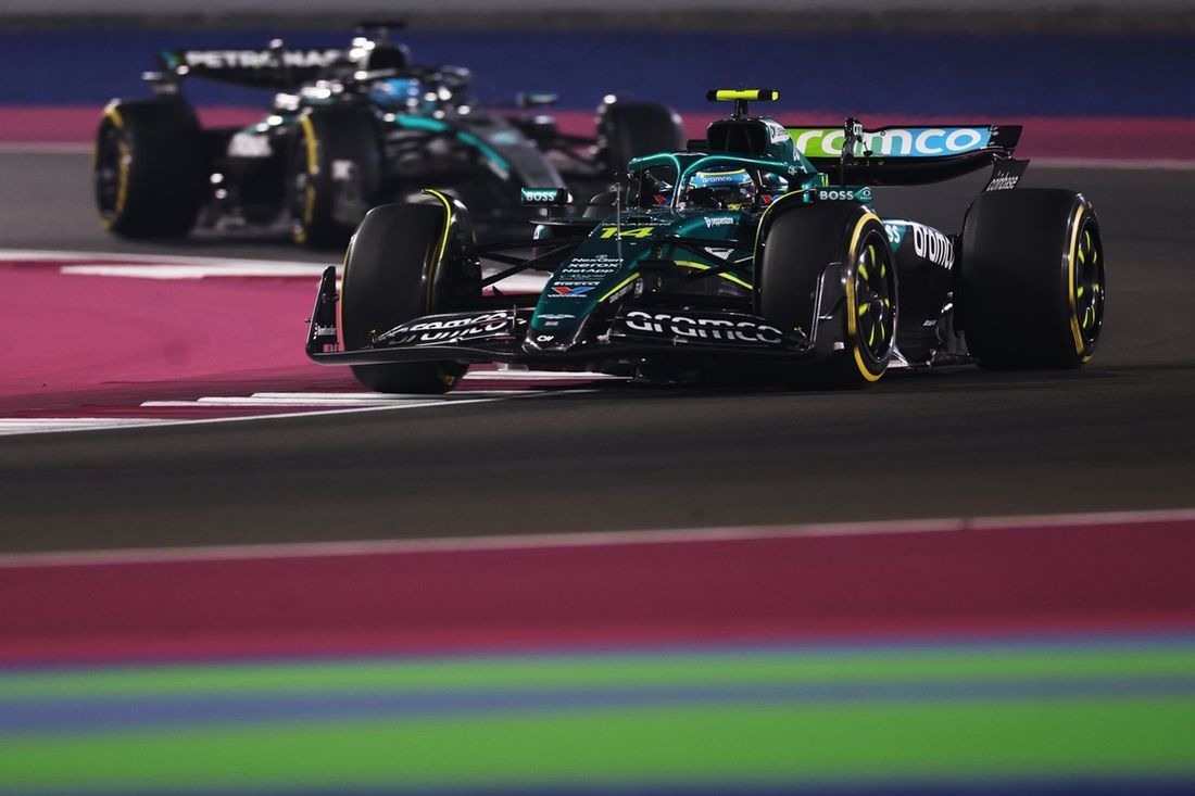 George Russell, Mercedes, Fernando Alonso, Aston Martin Racing