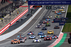 #22 G-Drive Racing, Oreca 07 - Gibson: Memo Rojas, Nicolas Minassian, Leo Roussel leads at the start of the race