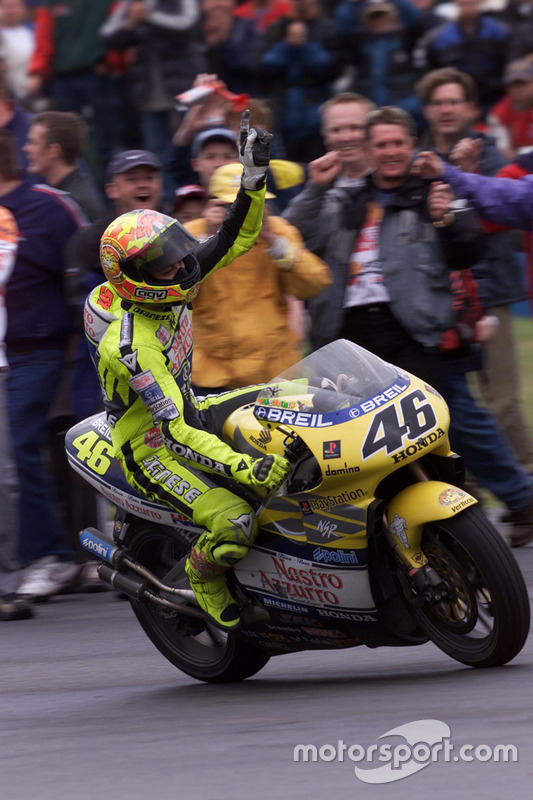 Race winner Valentino Rossi, Honda