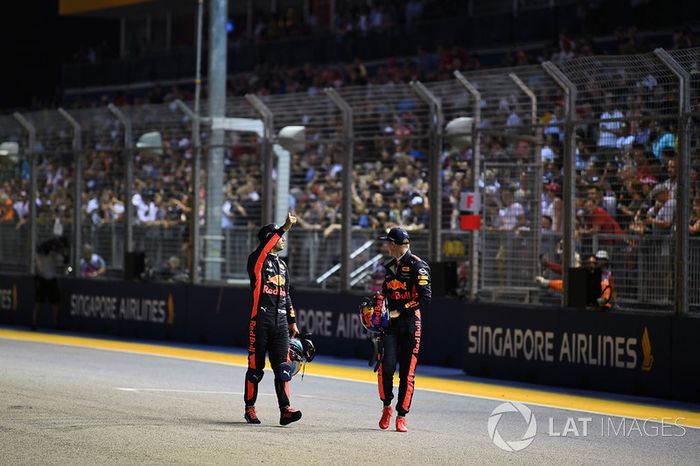 Daniel Ricciardo, Red Bull Racing y Max Verstappen, Red Bull Racing en parc ferme
