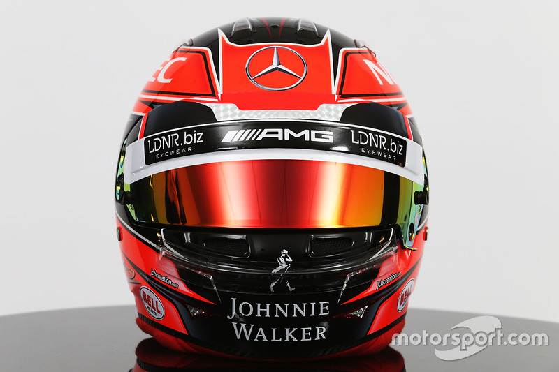 De helm van Esteban Ocon, Sahara Force India F1 Team