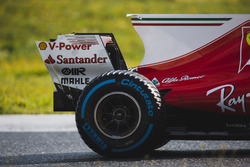 L'arrière de la voiture de Kimi Raikkonen, Ferrari SF70H