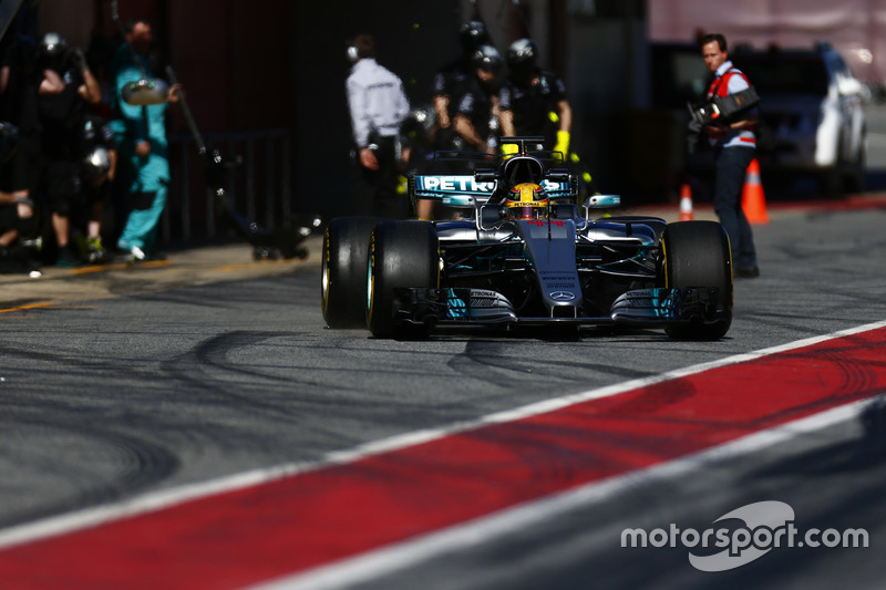 Льюіс Хемілтон, Mercedes F1 W08, на піт-стопі
