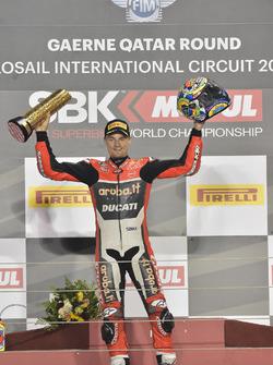 Podium: Race winner Chaz Davies, Ducati Team