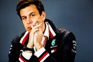 Toto Wolff, directeur exécutif, Mercedes AMG, lors de la conférence de presse