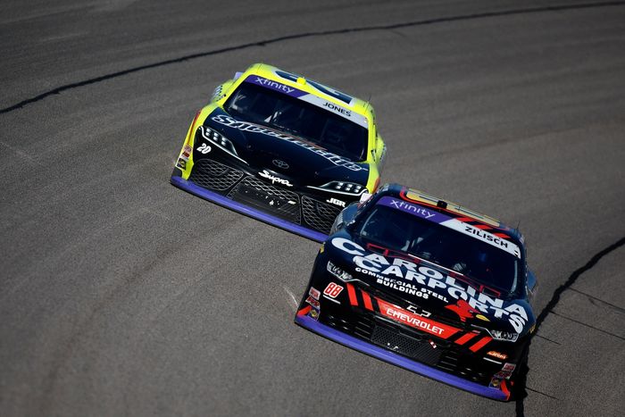 Connor Zilisch, JR Motorsports Chevrolet, Brandon Jones, Joe Gibbs Racing Toyota