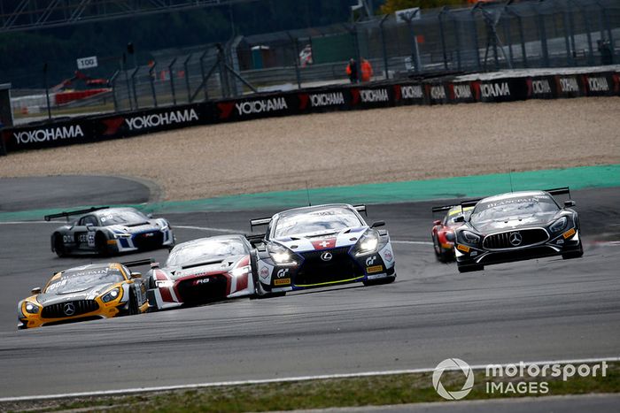#14 Emil Frey Lexus Racing Lexus RC F GT3: Christian Klien, Albert Costa, #90 Akka ASP Team Mercedes-AMG GT3: Jack Manchester, Nico Bastian