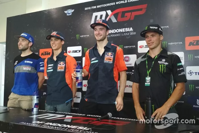 Shaun Simpson Wilvo Yamaha MXGP, Jorge Prado KTM Factory Racing, Jeffrey Herlings, KTM Factory Racing y Julien Lieber Kawasaki Racing