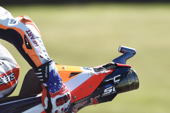 La moto endommagée de Marc Marquez, Repsol Honda Team