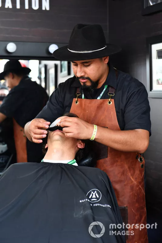 Esteban Gutierrez at Movember Barbers shop 