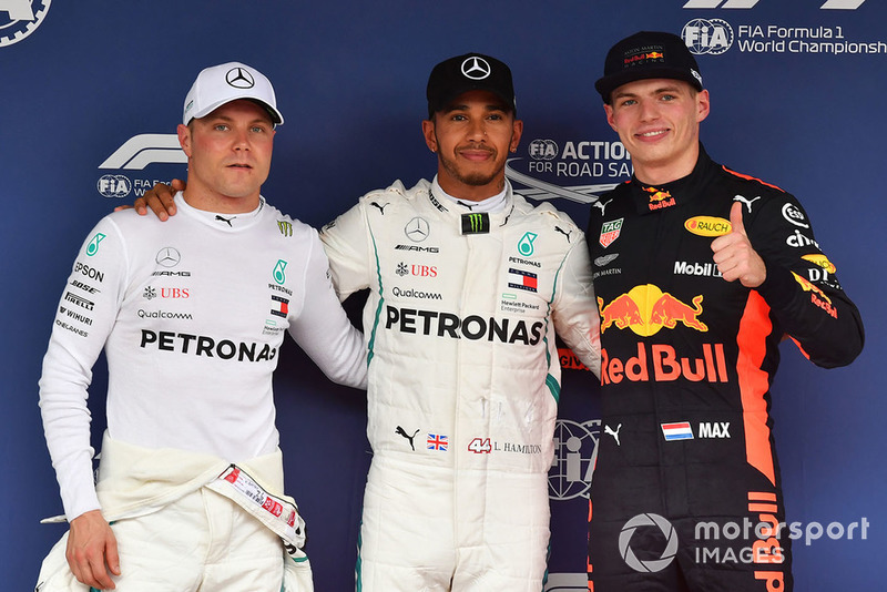 Valtteri Bottas, Mercedes AMG F1, Lewis Hamilton, Mercedes AMG F1, Max Verstappen, Red Bull Racing