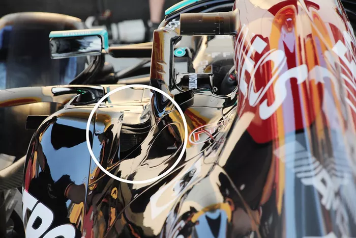 Detalle de la refrigeración del Mercedes W12