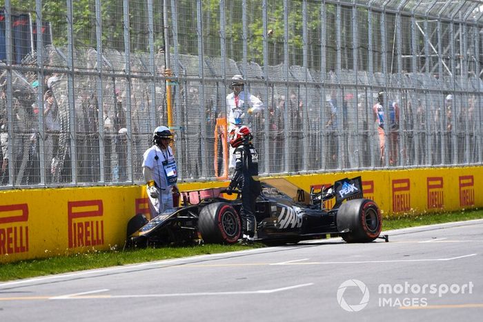 Choque de Kevin Magnussen, Haas F1 Team VF-19