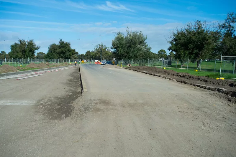 Les travaux au virage 13