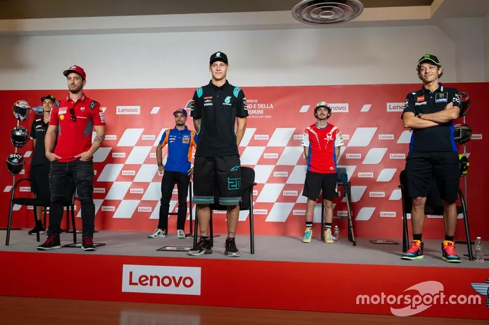 Luca Marini, Andrea Dovizioso, Ducati Team, Miguel Oliveira, Red Bull KTM Tech 3, Fabio Quartararo, Petronas Yamaha SRT, Valentino Rossi, Yamaha Factory Racing, Francesco Bagnaia, Pramac Racing