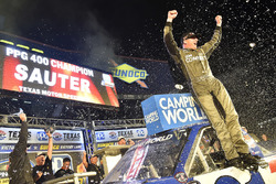 Johnny Sauter, GMS Racing, Chevrolet Silverado ISM Connect celebrates his win