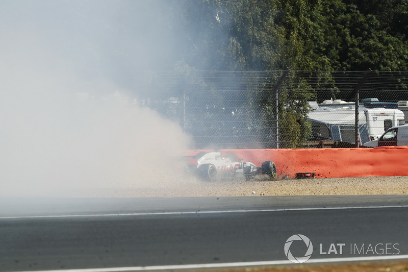 L'incidente di Romain Grosjean, Haas F1 Team VF-18