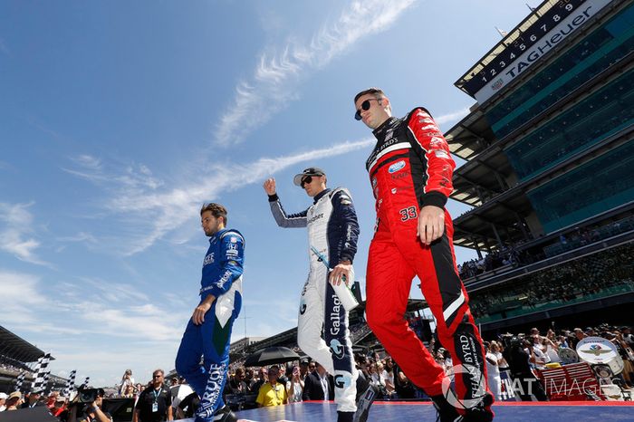 Carlos Munoz, Andretti Autosport Honda, Max Chilton, Carlin Chevrolet, James Davison, A.J. Foyt Enterprises with Byrd / Hollinger / Belardi Chevrolet